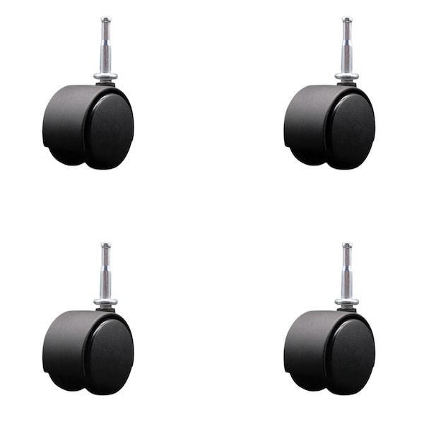 Service Caster 2-3/8'' Chair Casters Nylon Hood Twin Wheel 5/16'' Grip Neck Stem , 4PK SCC-GN02S60-NYS-4 - main